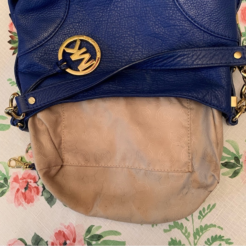 🌟❤️Price Drop❤️🌟Michael Kors Elegant Blue Leather Shoulder Bag - Picture 11 of 15
